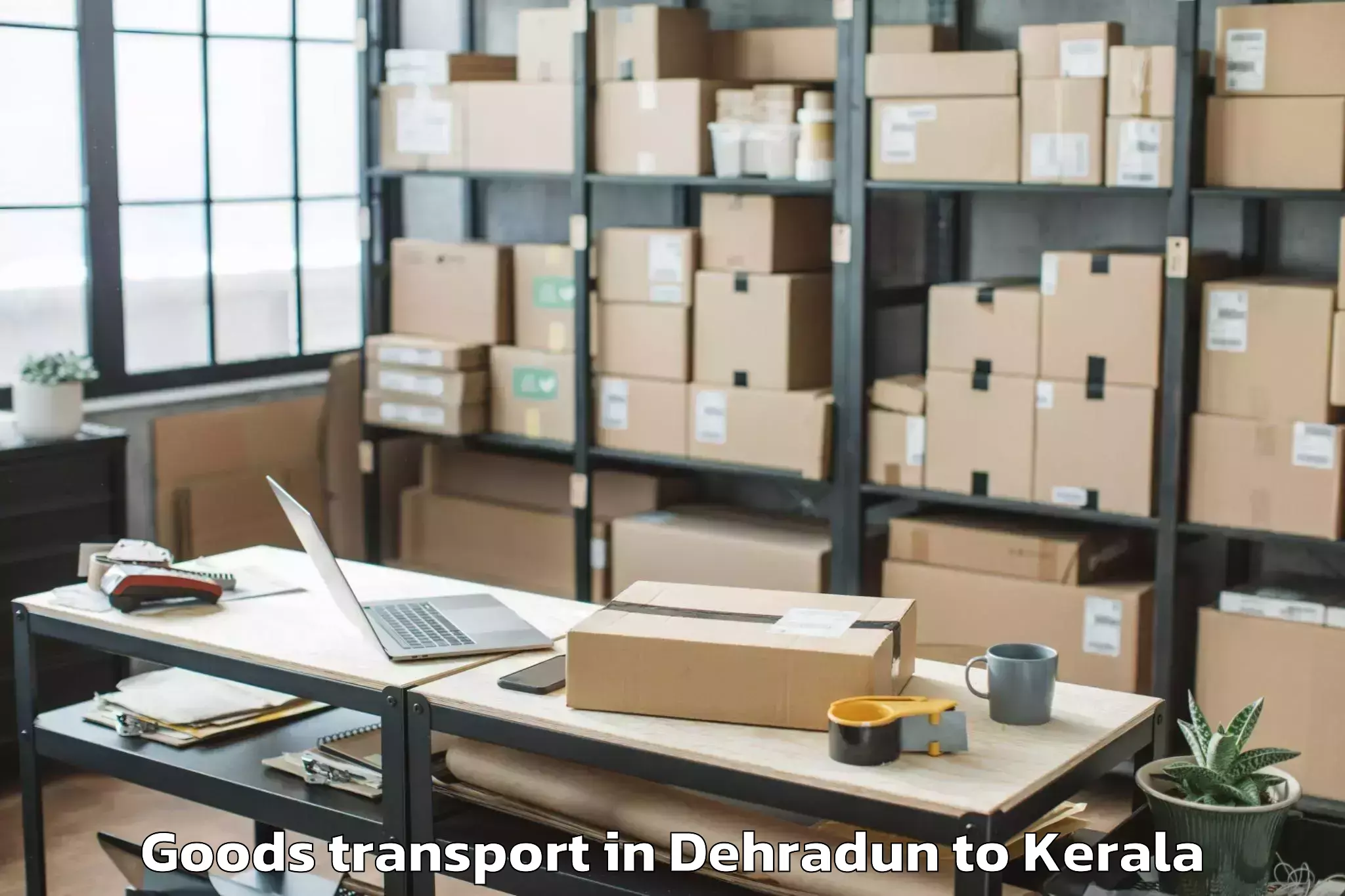 Affordable Dehradun to Piravam Goods Transport